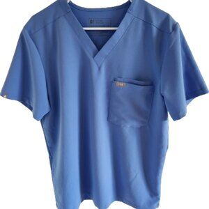 Figs Technical Collection Scrub Top Women’s Size Medium Blue